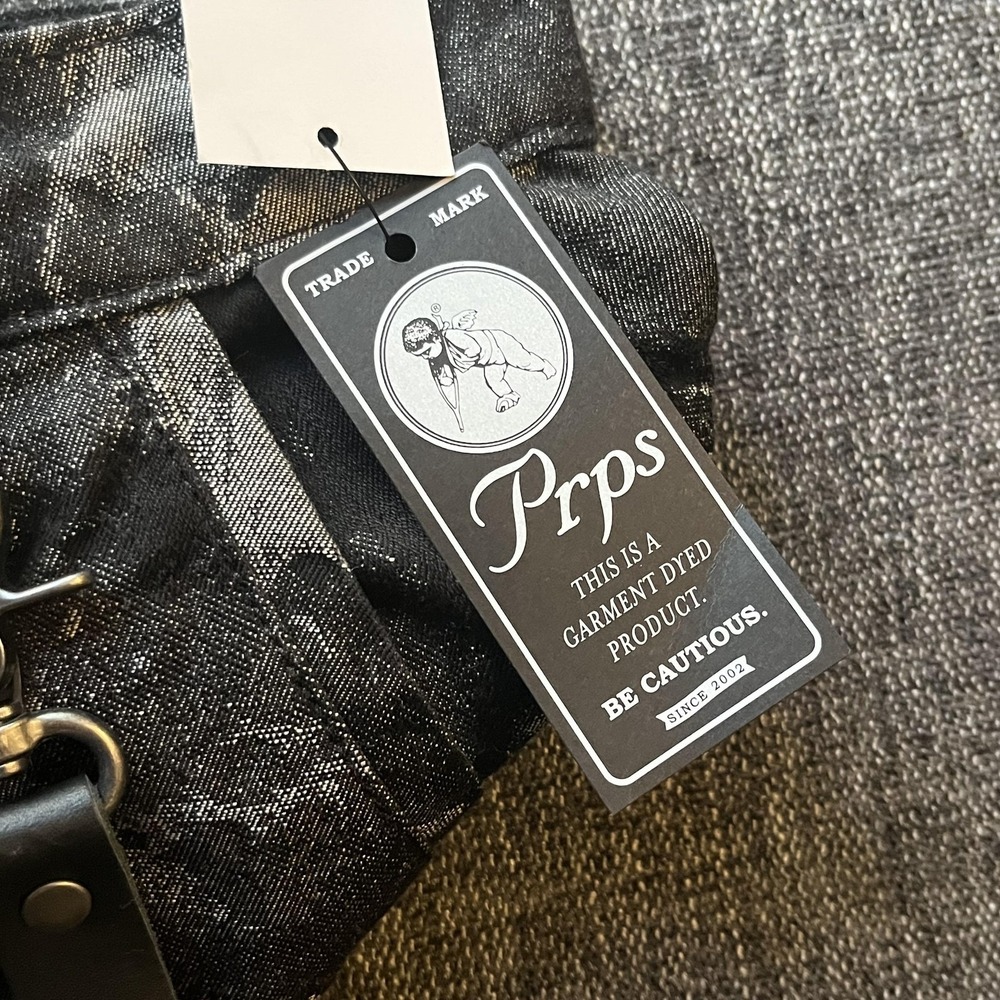 Prps Pants Mens 36x31 Black Camo Cargo Denim E109P14 Garment Dyed Streetwear - Picture 10 of 16